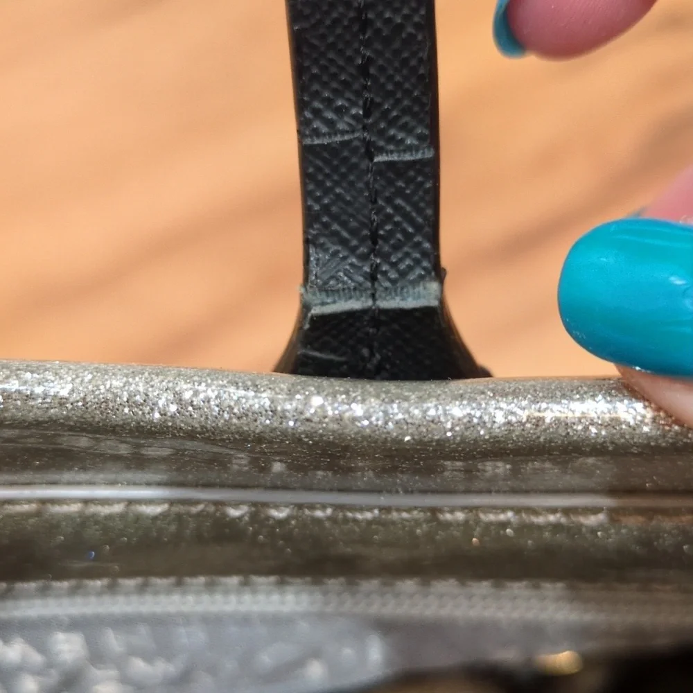 Kate Spade GUC Mavis Silver Taden Street Tote Shimmer Glitter Bag Purse CALLOUTS - Picture 7 of 16